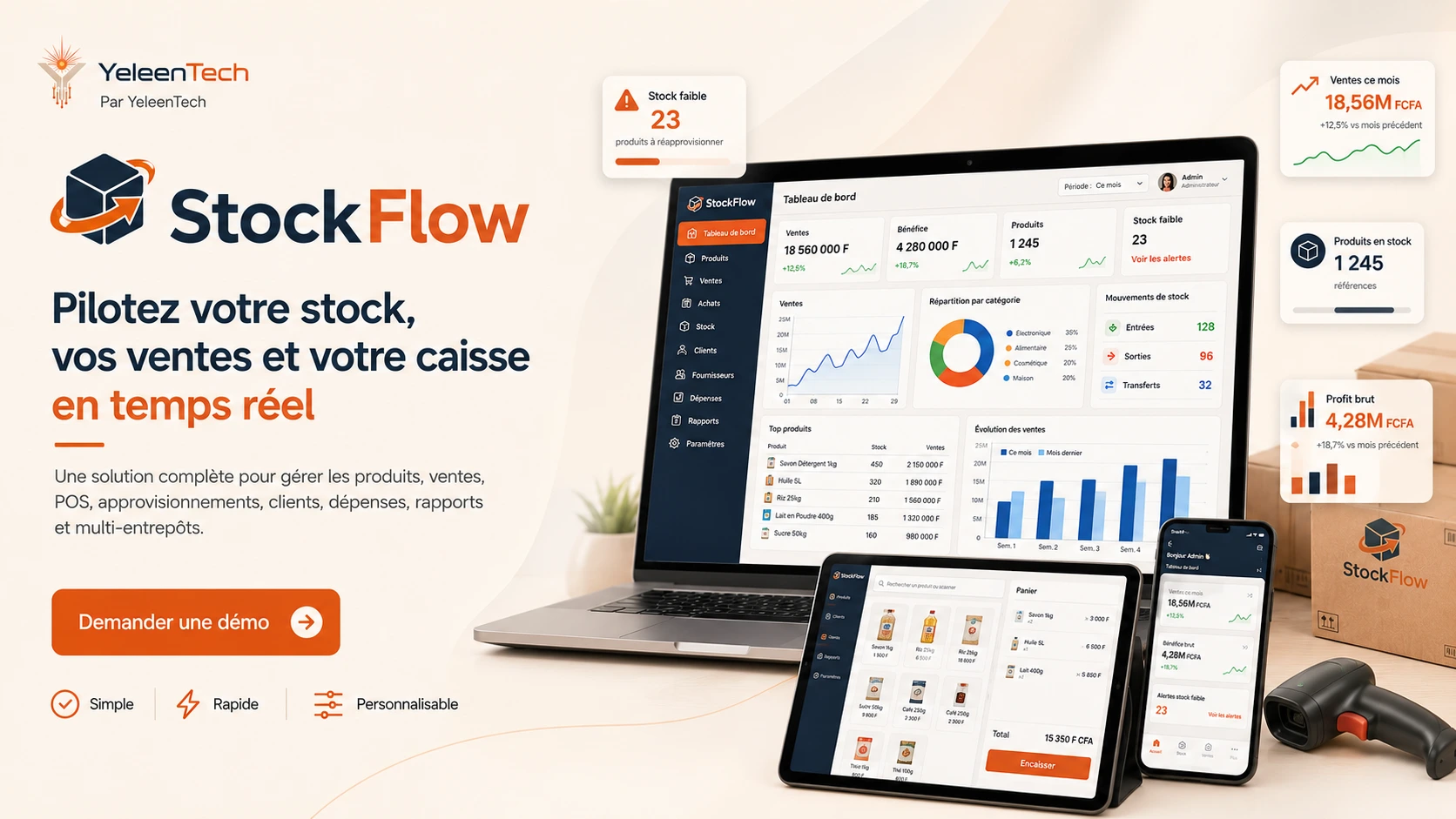 Tableau de bord StockFlow